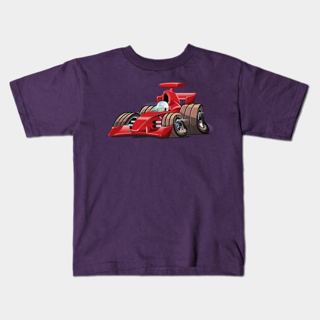 Cartoon sportcar Kids T-Shirt by Mechanik